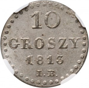Varšavské knížectví, Fridrich August I., 10 groszy 1813 IB, Varšava