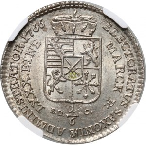 Xavier (en tant qu'administrateur), 1/6 thaler 1766 EDC, Dresde