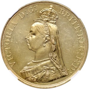 Grande-Bretagne, Victoria, £5 1887, Londres