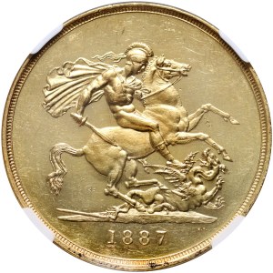 Grande-Bretagne, Victoria, £5 1887, Londres