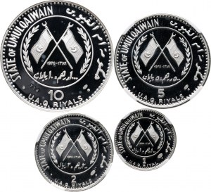 Umm al Qaiwain, zestaw monet 1, 2, 5 i 10 riali 1970