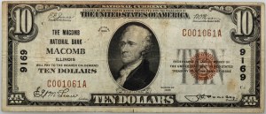 Spojené Štáty Americké, Illinois, The Macomb National Bank, 10 dolárov 1929, séria C