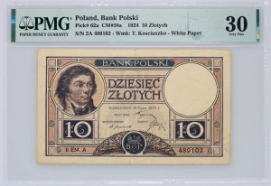 II RP, 10 złotych 15.07.1924, II EM. A