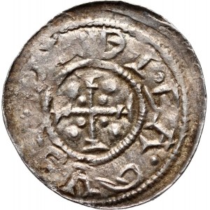 Boleslaw III the Wrymouth 1107-1138, denarius, Cracow, Prince and St. Adalbert.