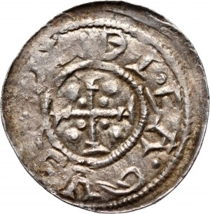 Boleslav III Křivoklátský 1107-1138, denár, Krakov, kníže a svatý Adalbert