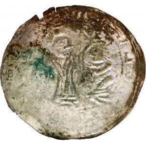 Boleslav III. Křivoklát 1107-1138, Ochranný brakteát, Krakov, sv. Adalbert a kníže