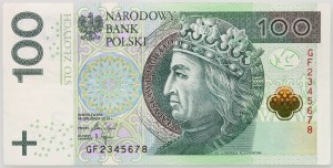 III RP, 100 złotych 14.12.2018, seria GF, ciekawy numer seryjny