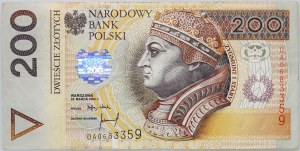 III RP, 200 zloty 25.03.1994, very rare DA series