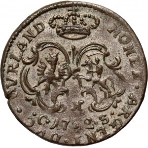 Courland, Karel Kristián Saský, penny 1762 HCS, Mitawa