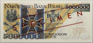 III RP, 5000000 zlotých 1995, Józef Piłsudski, replika návrhu bankovky, MODEL č. 59, séria CM