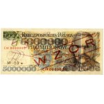 III RP, 5000000 zloty 1995, Józef Piłsudski, réplique du dessin du billet, MODÈLE No 59, série CM