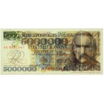 III RP, 5000000 zloty 1995, Józef Piłsudski, replica del disegno della banconota, serie AA