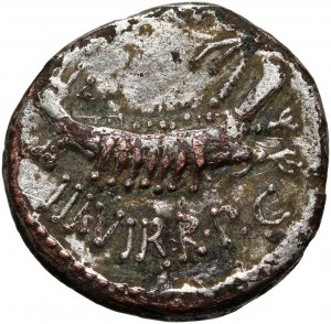 Republika Rzymska, Marek Antoniusz 32/31 p.n.e., denar legionowy, suberatus