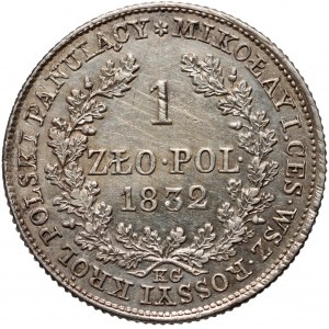 Kongress Königreich, Nikolaus I., 1 Zloty 1832 KG, Warschau