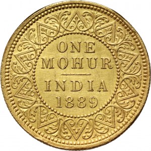 Indie Brytyjskie, Wiktoria, mohur 1889, Kalkuta