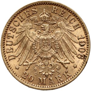 Allemagne, Brême, 20 marques 1906 J