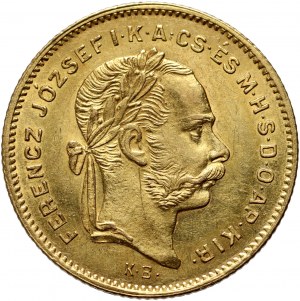 Hongrie, François-Joseph Ier, 4 forints = 10 francs 1878 KB, Kremnica