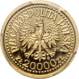 III RP, 20000 złotych 1991, Jan Paweł II, Ołtarz, PRÓBA (Proof)