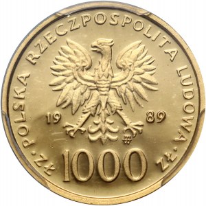République populaire de Pologne, 1000 zloty 1989, Jean-Paul II (épreuve)