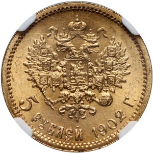 Rusko, Mikuláš II., 5 rublů 1902 (АР), Petrohrad