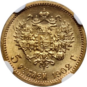 Russland, Nikolaus II., 5 Rubel 1902 (АР), St. Petersburg