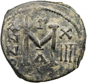 Bizancjum, Powstanie Herakliuszy 608-610, follis, Aleksandretta, rzadki