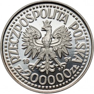 III RP, 200000 złotych 1991, Jan Paweł II, PRÓBA, srebro