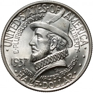 États-Unis d'Amérique, 1/2 Dollar 1937, Roanoke Island
