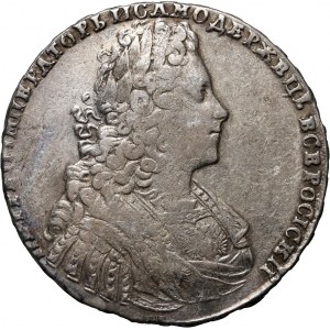 Rusko, Petr II, rubl 1729, Moskva, Kadaševský dvůr