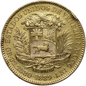 Wenezuela, 100 boliwarów 1889, Caracas