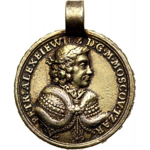 Rosja, Piotr I, srebrny medal z 1698, Wielkie Poselstwo Piotra Wielkiego po Europie Zachodniej