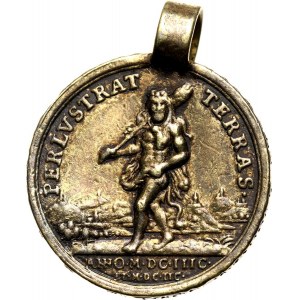 Russland, Peter I., Silbermedaille von 1698, Peter der Große's Grand Tour of Western Europe