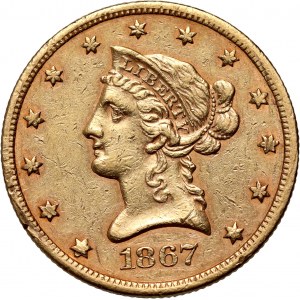 Spojené státy americké, 10 dolarů 1867 S, San Francisco