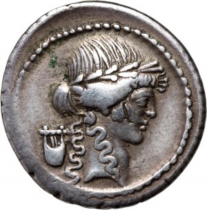 Repubblica Romana, P. Clodius M. f. Turrinus, denario 42 a.C., Roma