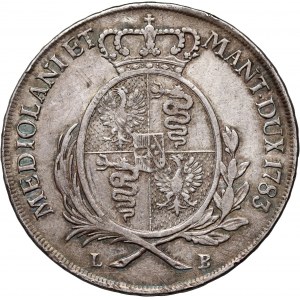 Itálie, Milán, Josef II, scudo 1783 LB