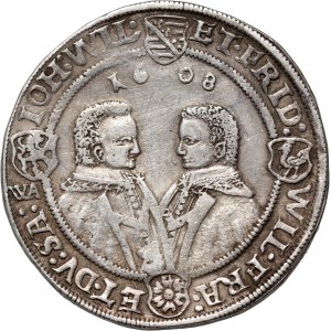 Germany, Saxony, John Philip I, Frederick VIII, John William IV and Frederick William II, Thaler 1608 WA, Saalfeld