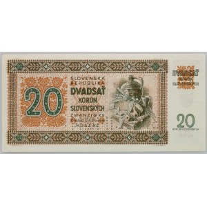 Slowakei, 20 Kronen 1939, Serie Vj 32, SPECIMEN