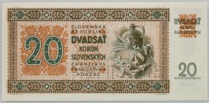 Slovacchia, 20 corone 1939, serie Vj 32, SPECIMEN