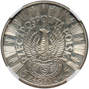 II RP, 5 zloty 1934, Warsaw, Jozef Pilsudski, Rifleman's Eagle, PRÓBA, Silver