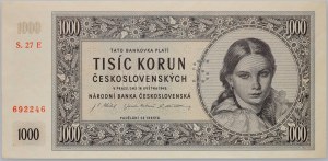 Československo, 1000 korún 1945, séria S.27 E, SPECIMEN