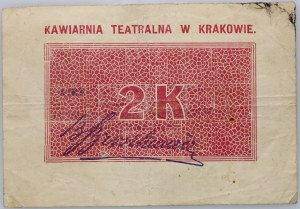 Theater Café and Confectionery in Cracow, voucher for 2 crowns (1919)