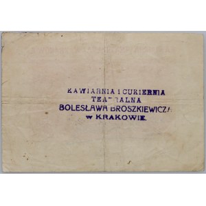 Theater Café and Confectionery in Cracow, voucher for 2 crowns (1919)