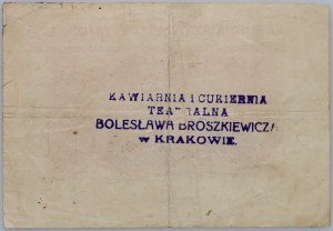 Kawiarnia i Cukiernia Teatralna w Krakowie, bon na 2 korony (1919)