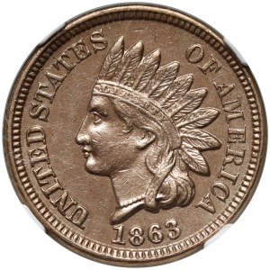 United States of America, Cent 1863, Philadelphia, Indian Head Cent