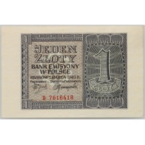 Gouvernement général, 1 zloty 1.03.1940, série B