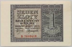 General Government, 1 zloty 1.03.1940, series B