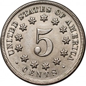 États-Unis d'Amérique, 5 cents 1867, Bouclier, sans rayons