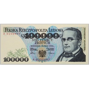 III RP, 100000 zloty 1.02.1990 série A