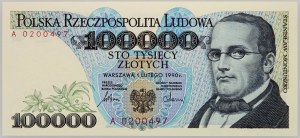 III RP, 100000 zloty 1.02.1990 serie A
