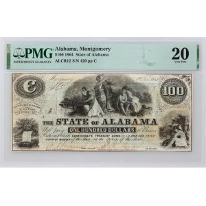 Konfederované štáty americké, Alabama, $100 01.01.1864